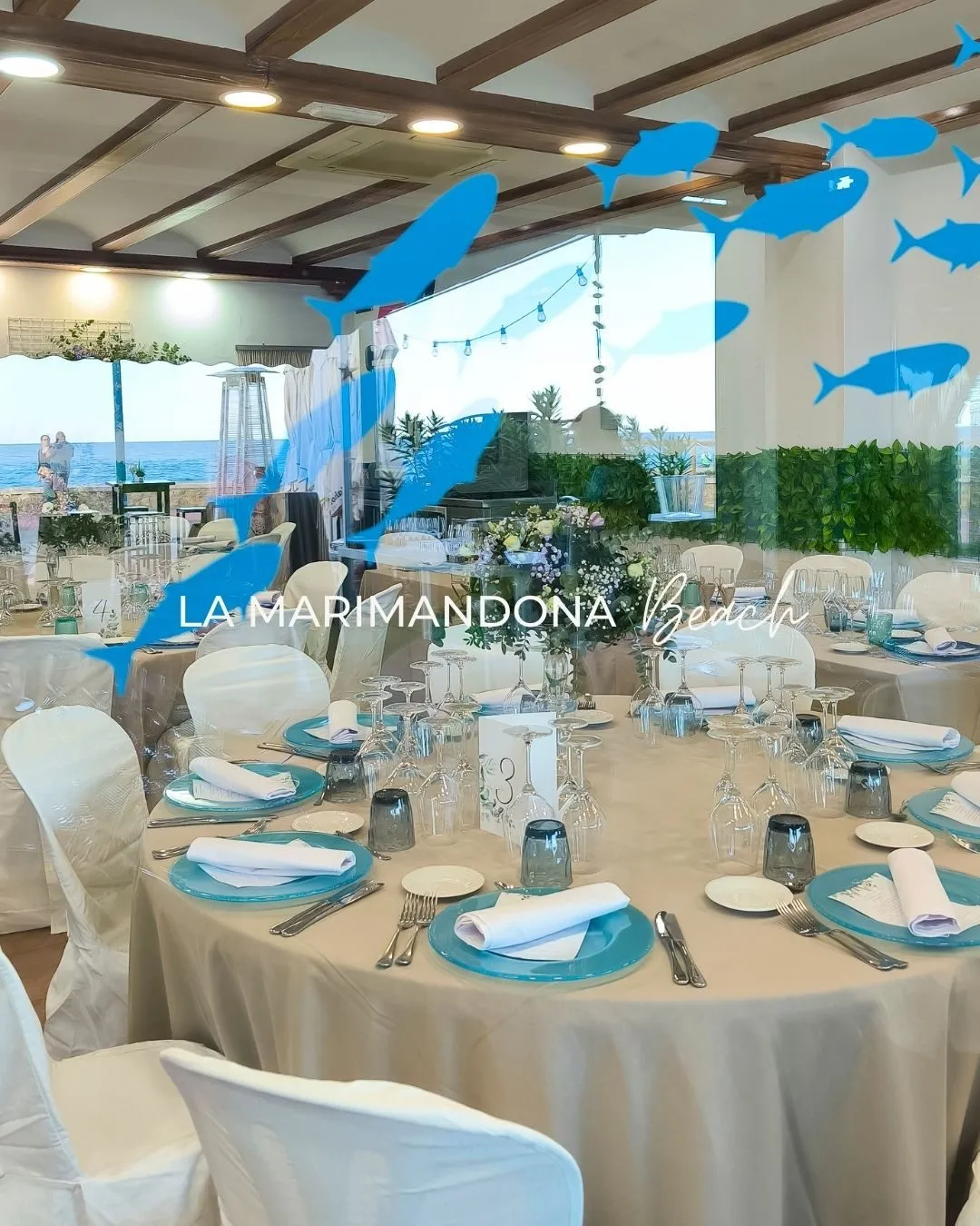 La Marimandona Beach dining room with sea views